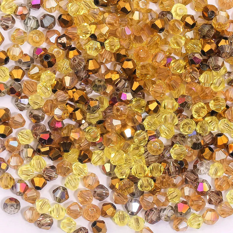 100Pcs 4MM Glass Beads Bicone Shaped Beads Faceted Crystal Beads for Jewelry Making Bracelet Necklace Earrings DIY Beading Qme 12 4MM-100PCS