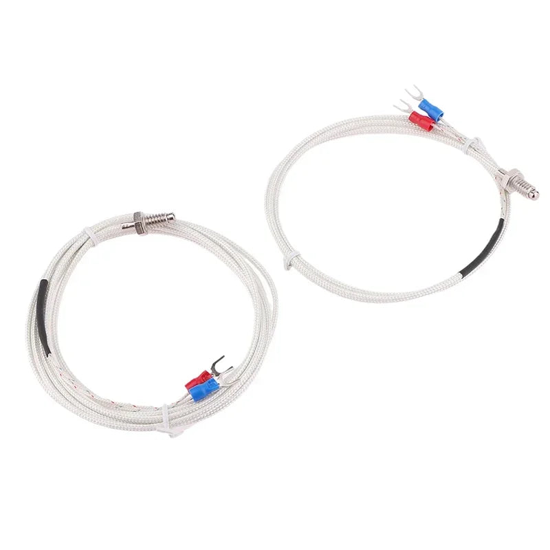 K Type Thermocouple Cable M6 1M 2M Screw Temperature Sensor Probe 0-800 C For REX-C100 Temperature Controller Thermostat Qme