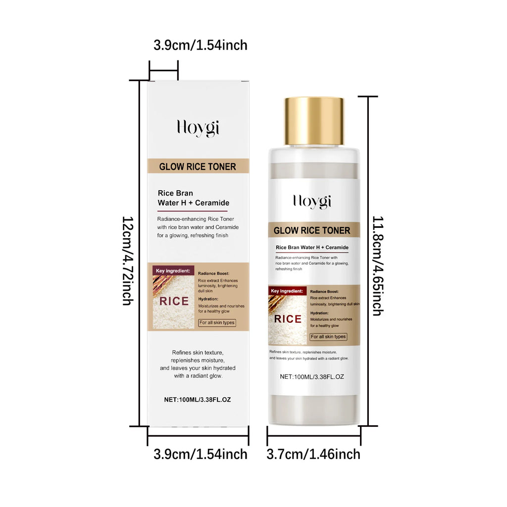 Glow Rice Toner Hydrating Balancing Facial Essence Water Oil Control Pore Refining Nourishing Brightening Toner Glowing Skin Qme