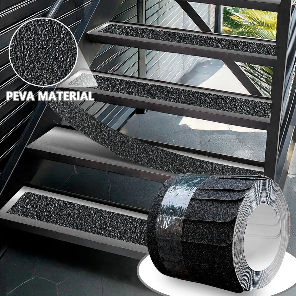 Heavy-Duty Super-Grip Non-Slip Stair Treads PEVA Anti-Slip Stair Treads for Enhanced Safety - Wear-Resistant Outdoor Step Tape Qme 6pcs 60cm 10cm