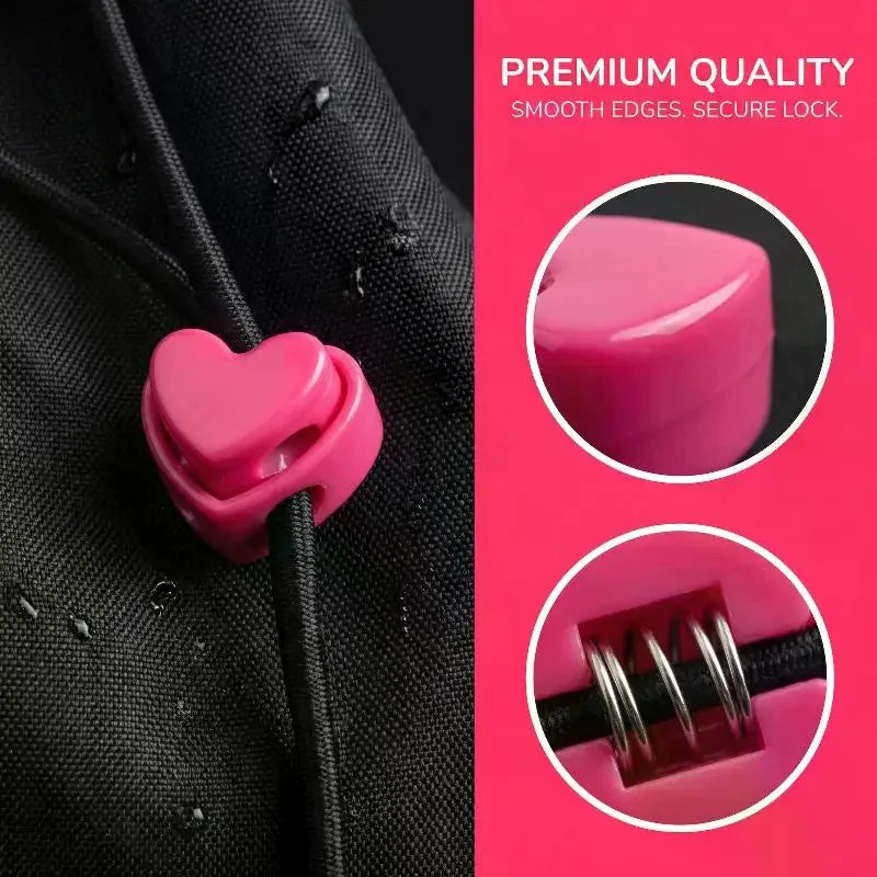 5pcs Colorful Garment Stoppers Heart-Shaped Plastic Cord Locks Double Hole Spring Toggle Anti-slip Stoppers Garment Accessories Qme