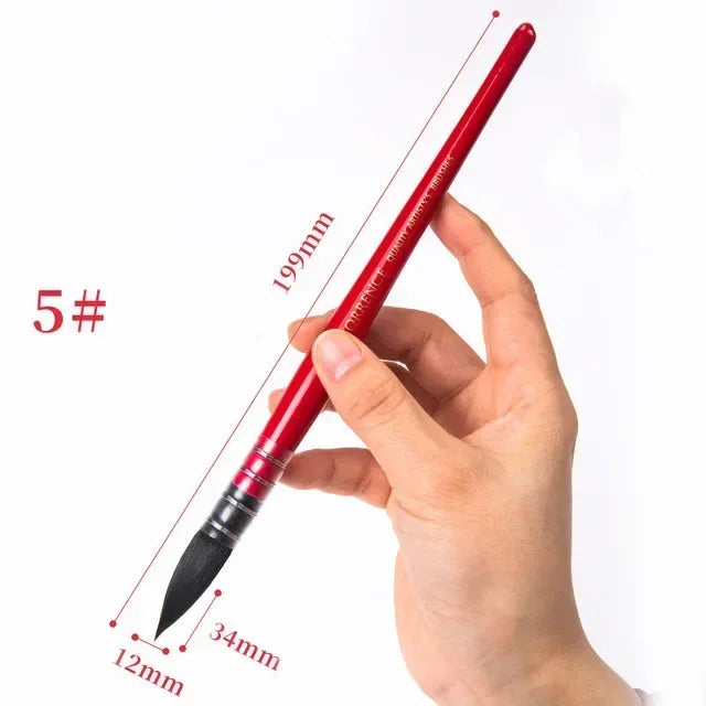 Squirrel Hair Watercolor Brush Artist Painting Red Pointed Children's Qme 5