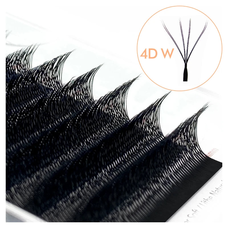 NATUHANA Double W-shape 3D 4D 5D Premade Fans Eyelash Extensions Qme 4D-W L 0.07mm|11mm
