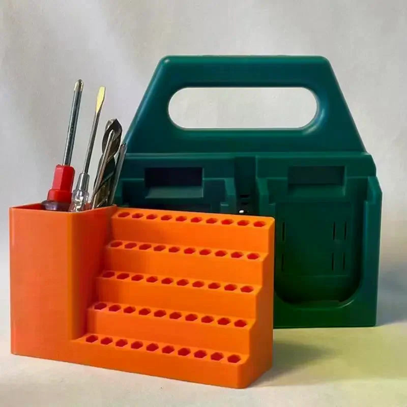 Screwdriver Head Storage Toolbox Hole Board Screwdriver Stand Hex Shank Organiser Drill Holder 50 Holes Bit Organiser Qme