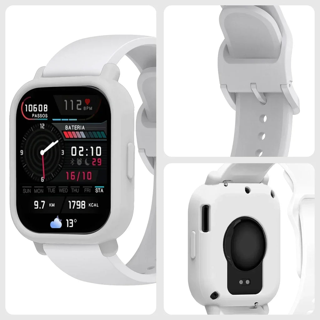 Silicone Case + Strap for Redmi Watch 5 Lite / 5 Active Repacement Bracelet Belt Smart Watchband Protective Shell Cover Qme