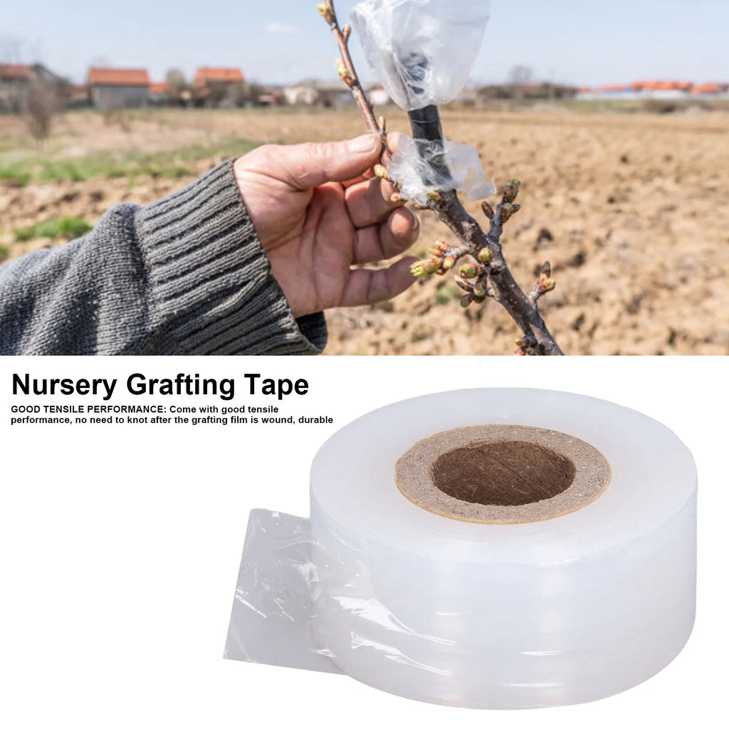 29mm Nursery Grafting Tape Roll Stretchable Self-Adhesive Transparent Grafting Parafilm Garden Plant Pruning Degradable Tape Qme