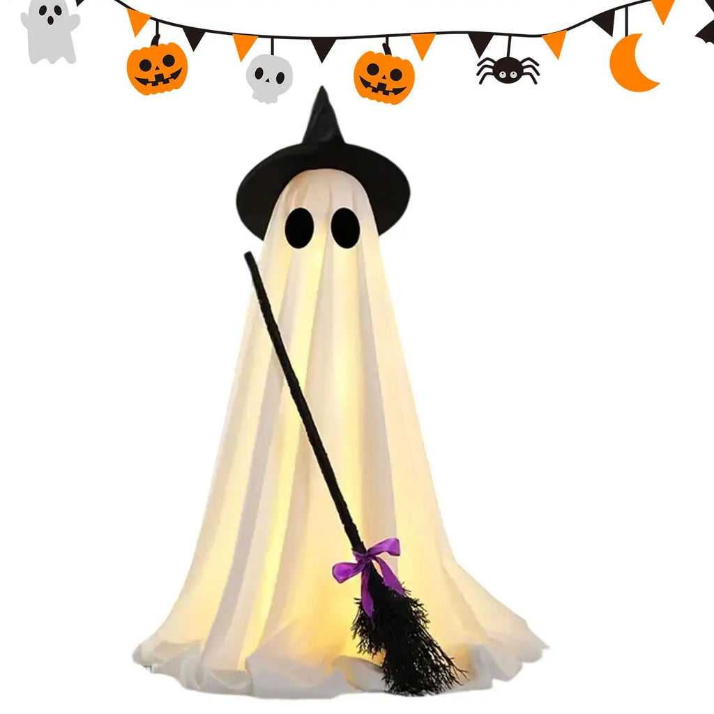 Halloween Standing Light Up Ghost Spooky Decor Lights Glowing Qme