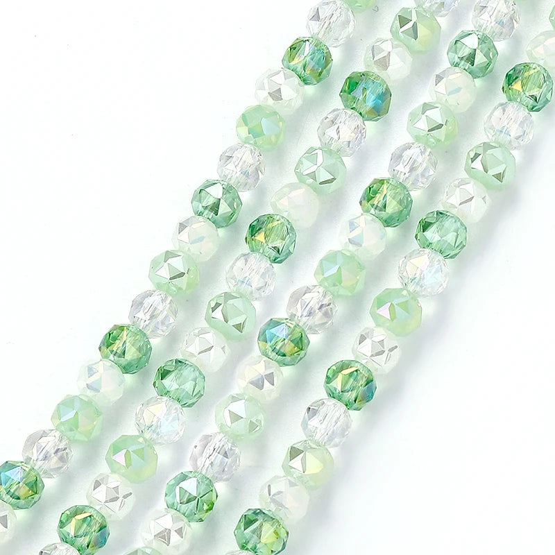 4-8mm Crystal Glass Beads Faceted Jewelry Making Beads Rondelle Spacer Beads for Bracelets Necklace Pendants Making Supplies Qme Color 1 4mm