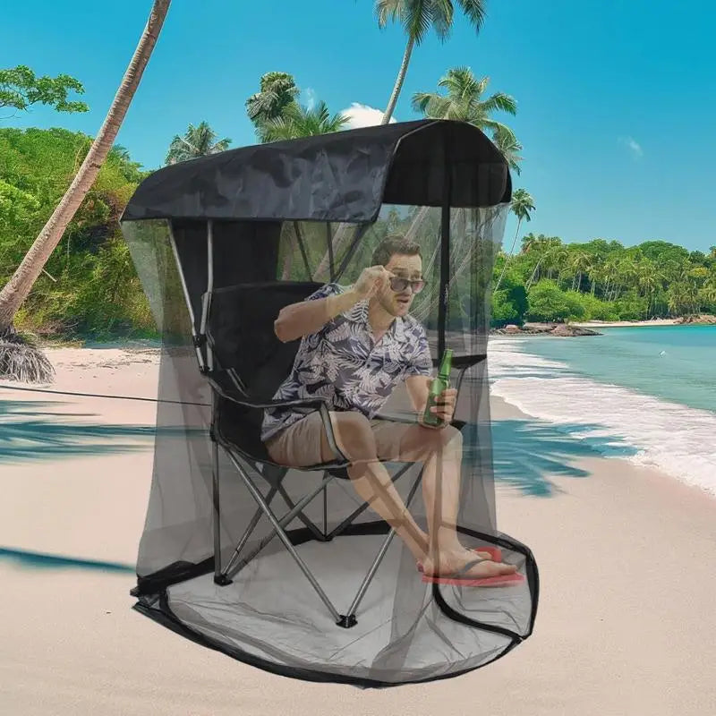 Portable Mosquito Net Camping Chair Outdoor Zipper Door Bug Screen Qme