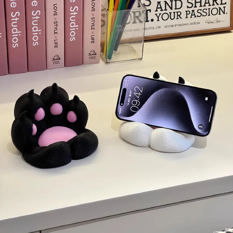 Pedestal Cute Cat Claw Mobile Phone Holder Desktop Creative Bracket Qme