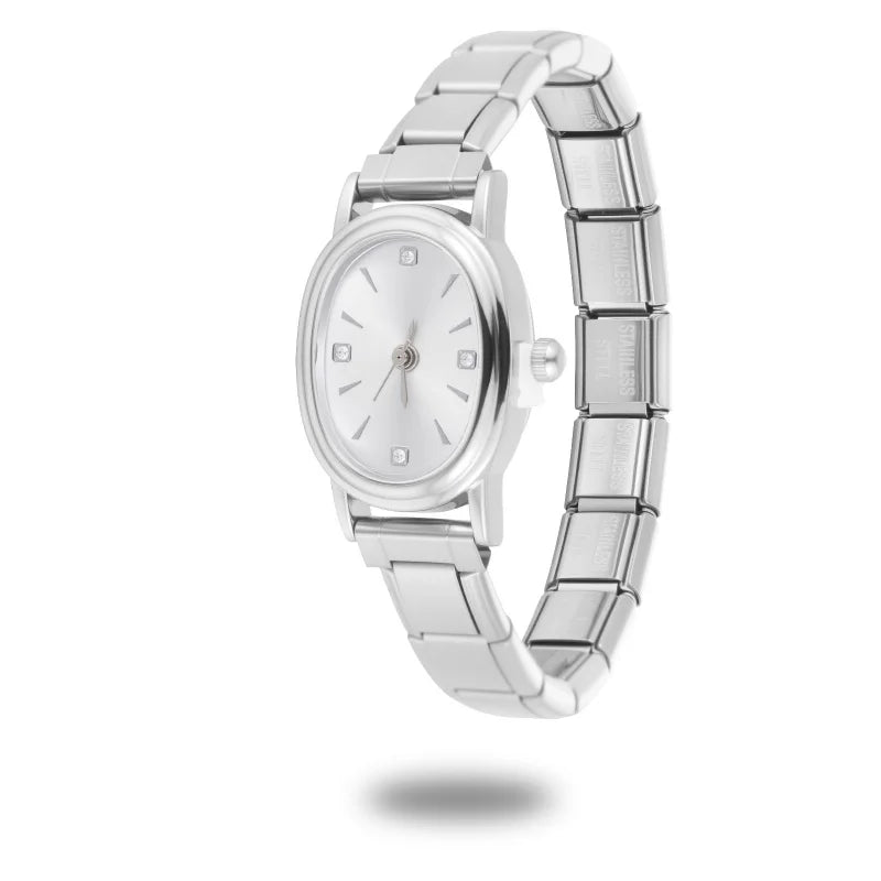 Wholesale Women's Mens DIY 9MM Width Italian Elastic Charm Stainless Alien Shape Watch Bracelet Bangle Party Friend Jewelry Gift Qme Style 24