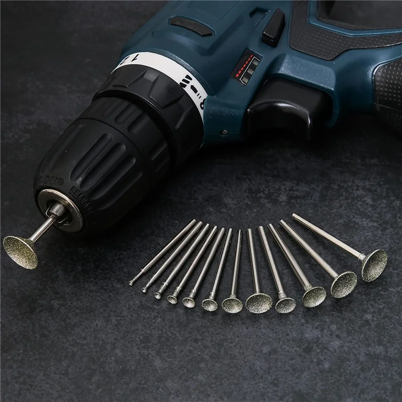 A02F-Stone Carving Set Diamond Burr Bits Compatible With For Dremel, 39PCS Polishing Kits Rotary Tools Accessories Qme