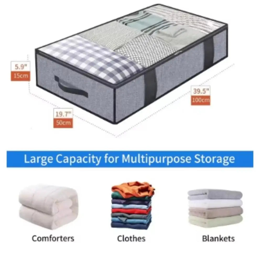 2/4PCS Organizer Bag Household Bed Bottom Storage Box Collapsible Non-Woven Clothing Quilt Toy Blanket Storage Box Shoe Bag Qme