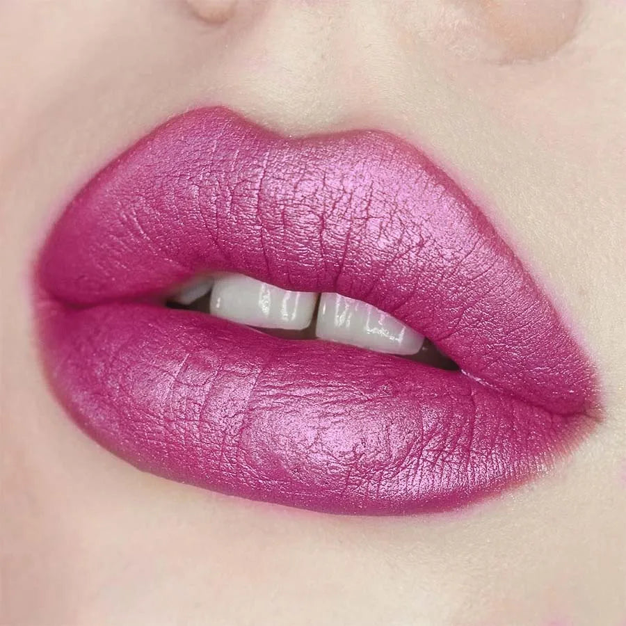 Red Metallic Lipstick Longlasting Glitter Lip Glaze Waterproof Qme