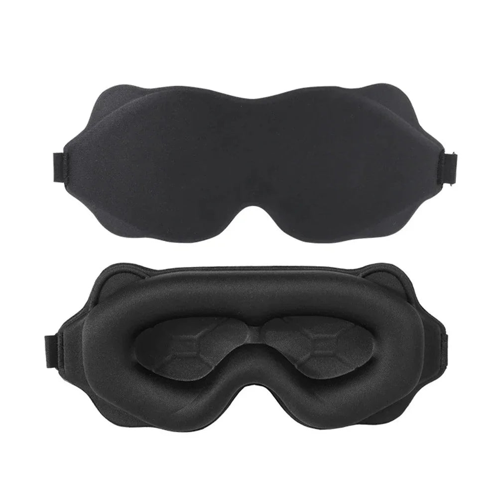 3D Sleeping Mask Slaapmasker Night Sleep Patch Portable Eyemask Pad Sleeping Mask Eyepatch Blindfold Light Travel Nap Eye Mask Qme black