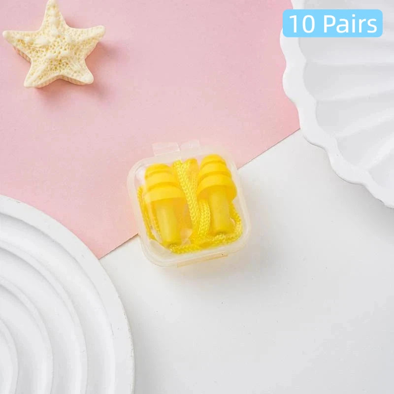 Soft Foam Earplugs 38dB Noise Cancelling 10 Pairs Multicolor Qme A52