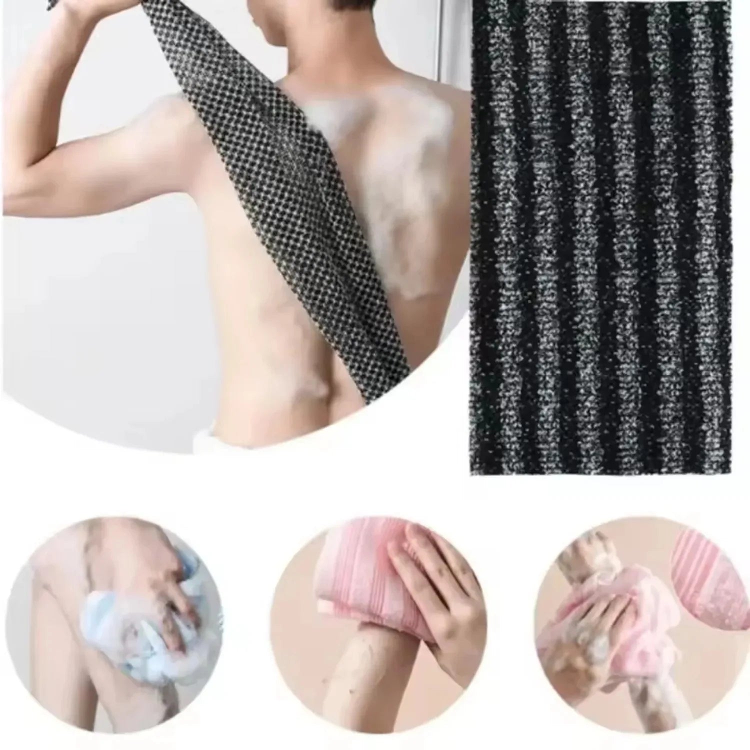 Japanese Exfoliating Bath Towel Ultra-long Shower Scrubber Back Qme