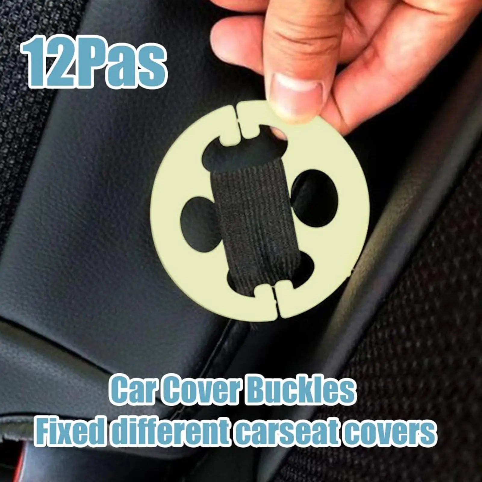 1Set Car Seat Cover Clips Car Seat Cover Plum Plate Metal Hooks 12Pcs Car Seat Covers Chucks And 12Pcs Metal Hooks Locking Clip Qme