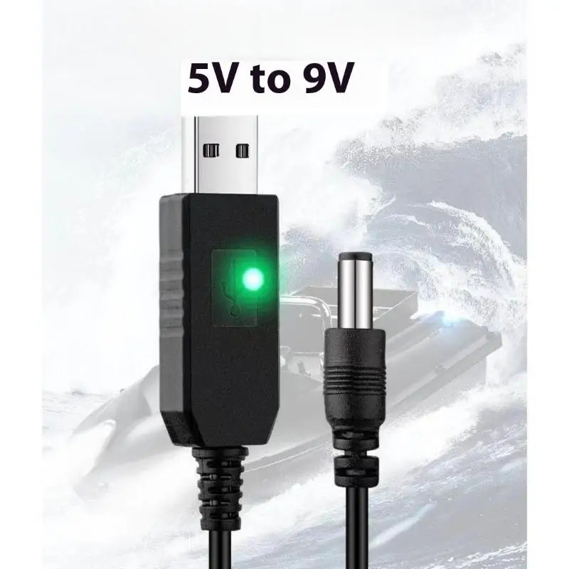 Universal Boost Converter Cable 5V 12V USB Cord Wifi Router Modem Fan Qme A 5V to 9V