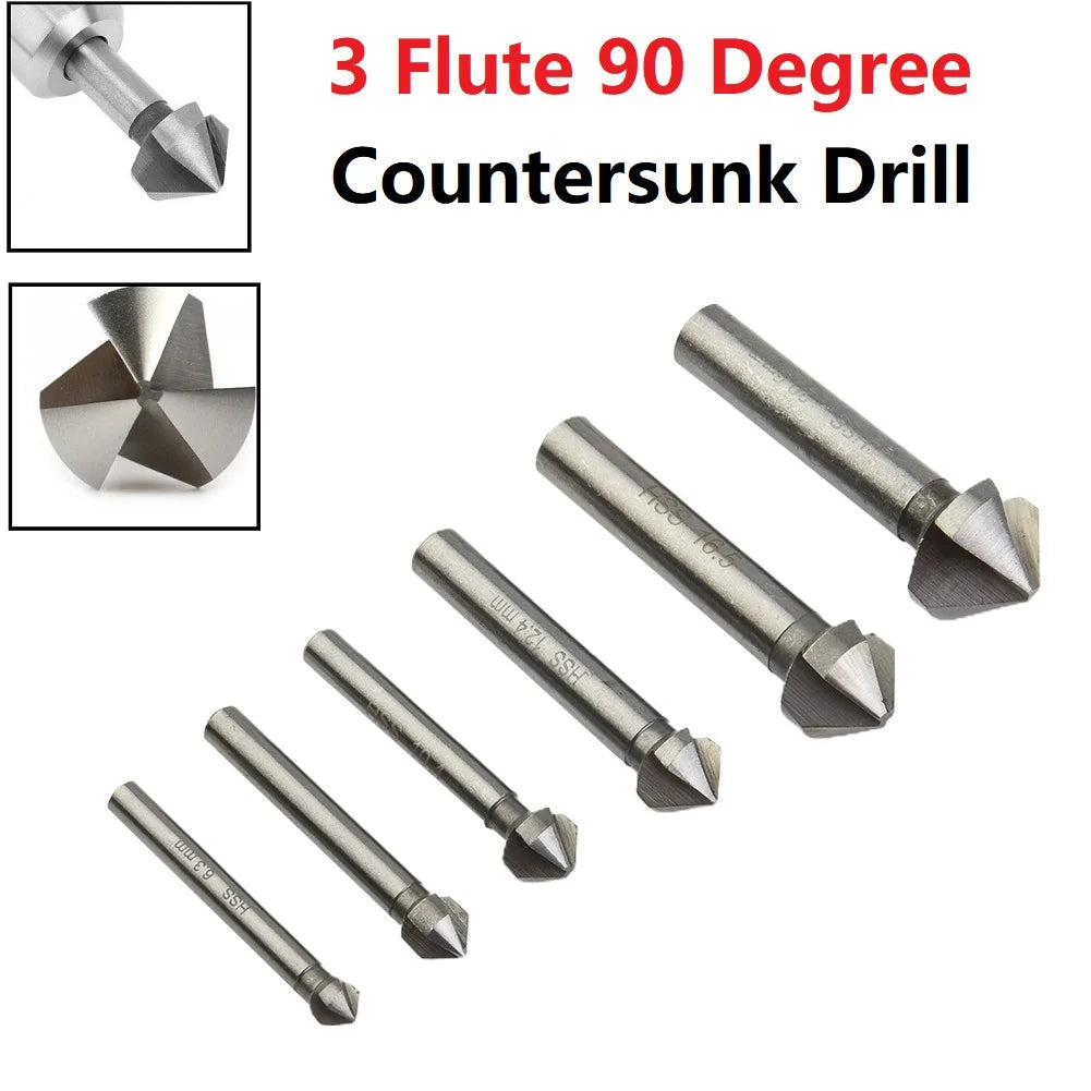 1 3 Flute Countersink Drill Bit 90 Degree Chamfering Tools Chamfer Qme