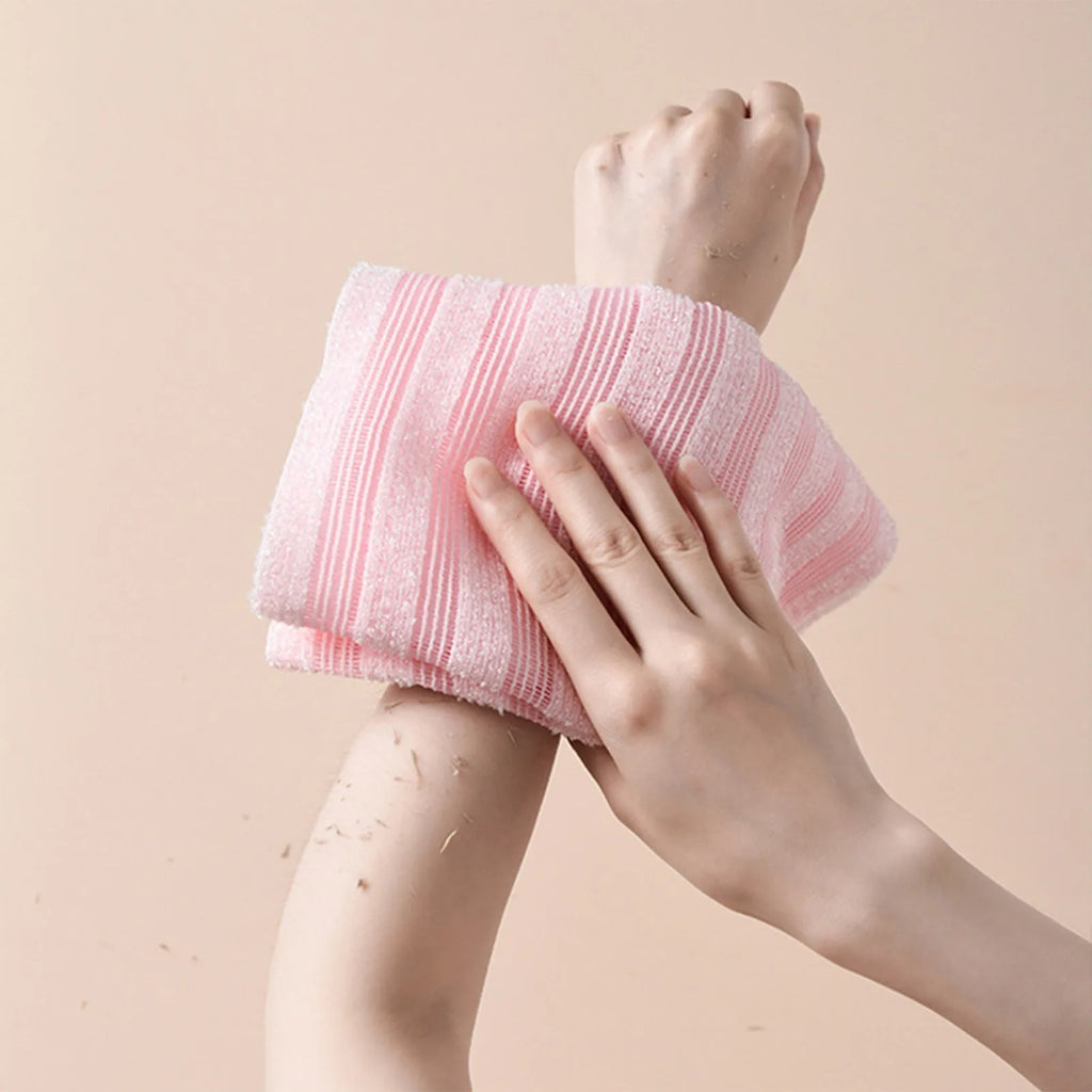 New Exfoliating Bath Towel Nylon Scrub Cloth for Back Body Towels Exfoliating Scrub Shower Sponge Bathroom Accessories Qme