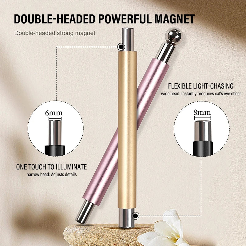 Strong magnetic Long Double Head Nail Magnet Tool Pens Magnetic Cat Eye Gel Polish Nail Art Kit for DIY Salon Studio Or Home Use Qme