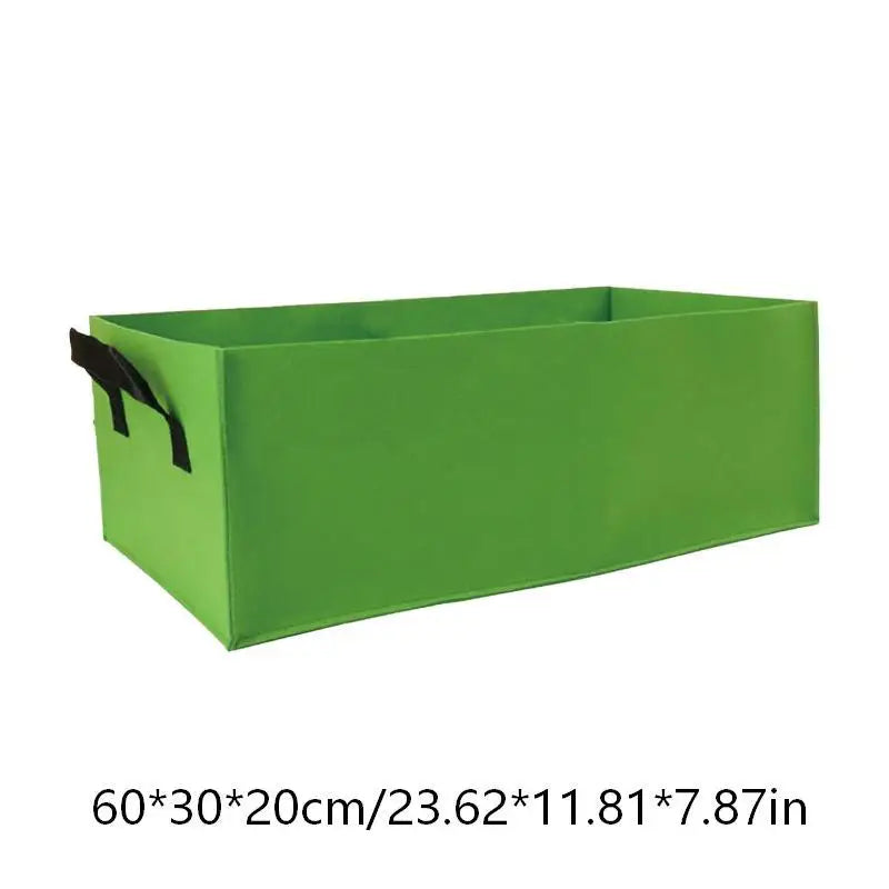 Rectangular Fabric Plant Grow Bag Breathable Non Woven Planter Pot Qme Green 60x30x20cm