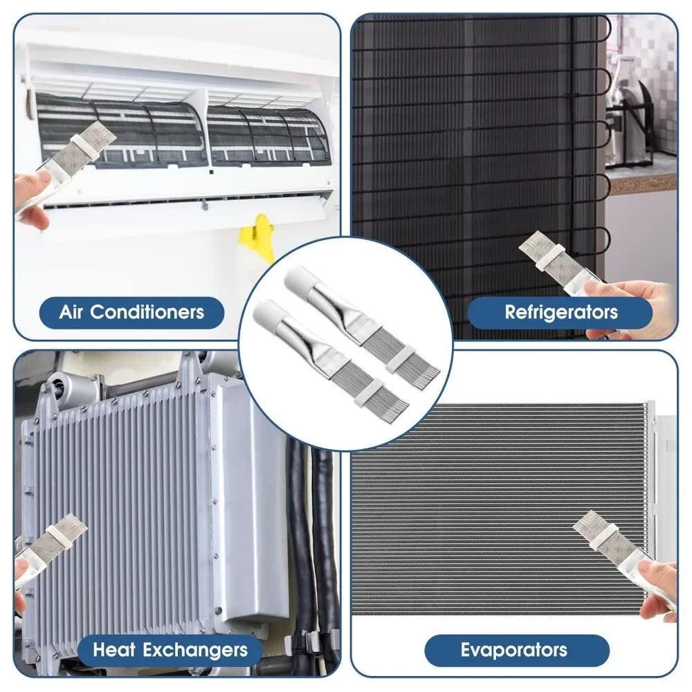 Air Conditioner Condenser Fin Cleaning Brush Universal A/C Condenser Cleaning Tools Stainless Steel Air Refrigerator Fin Brushs Qme
