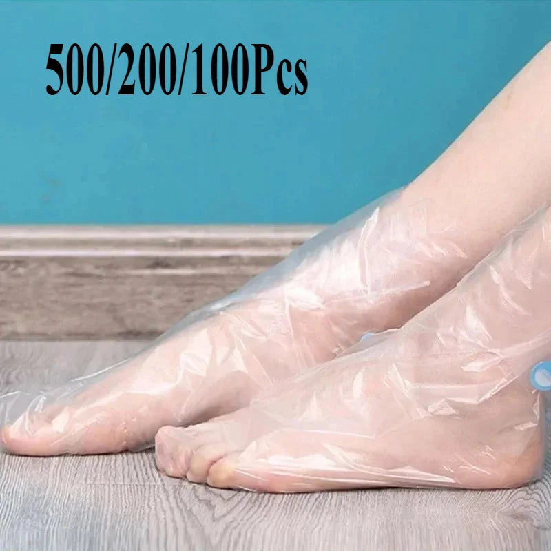 500/200/100Pcs Disposable Foot Mask Cover Transparent Foot Mask Waterproof Foot Mask Cover Qme
