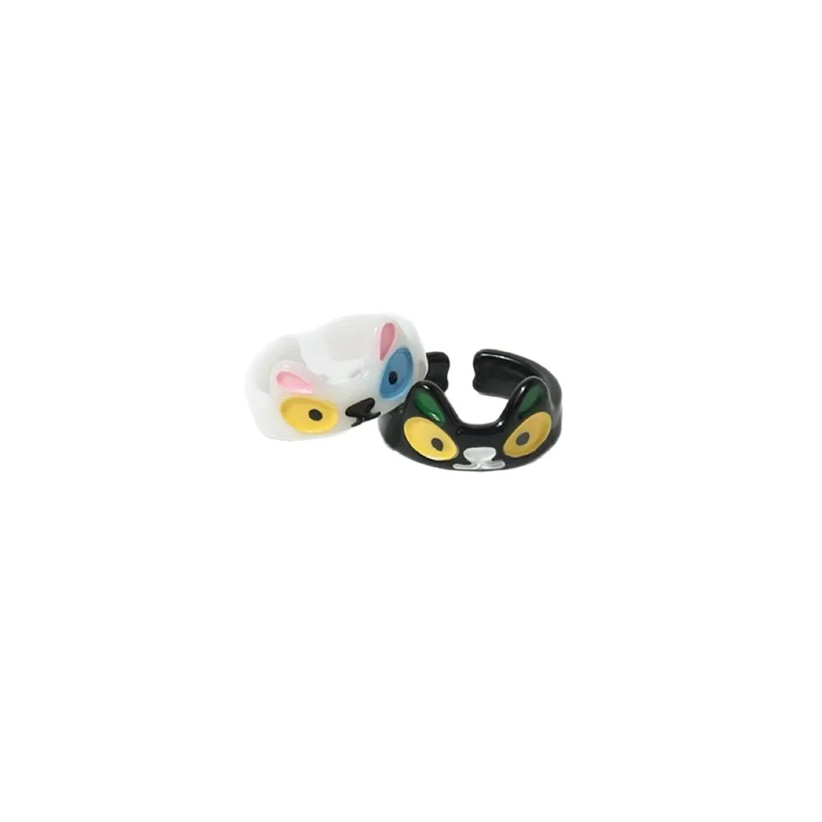 Cute Cartoon Cat Ring Aesthetic 3D Resin Ring Women Jewelry Gift Girls Hip Hop Women Men Birthday Gothic Halloween Rings Women Qme