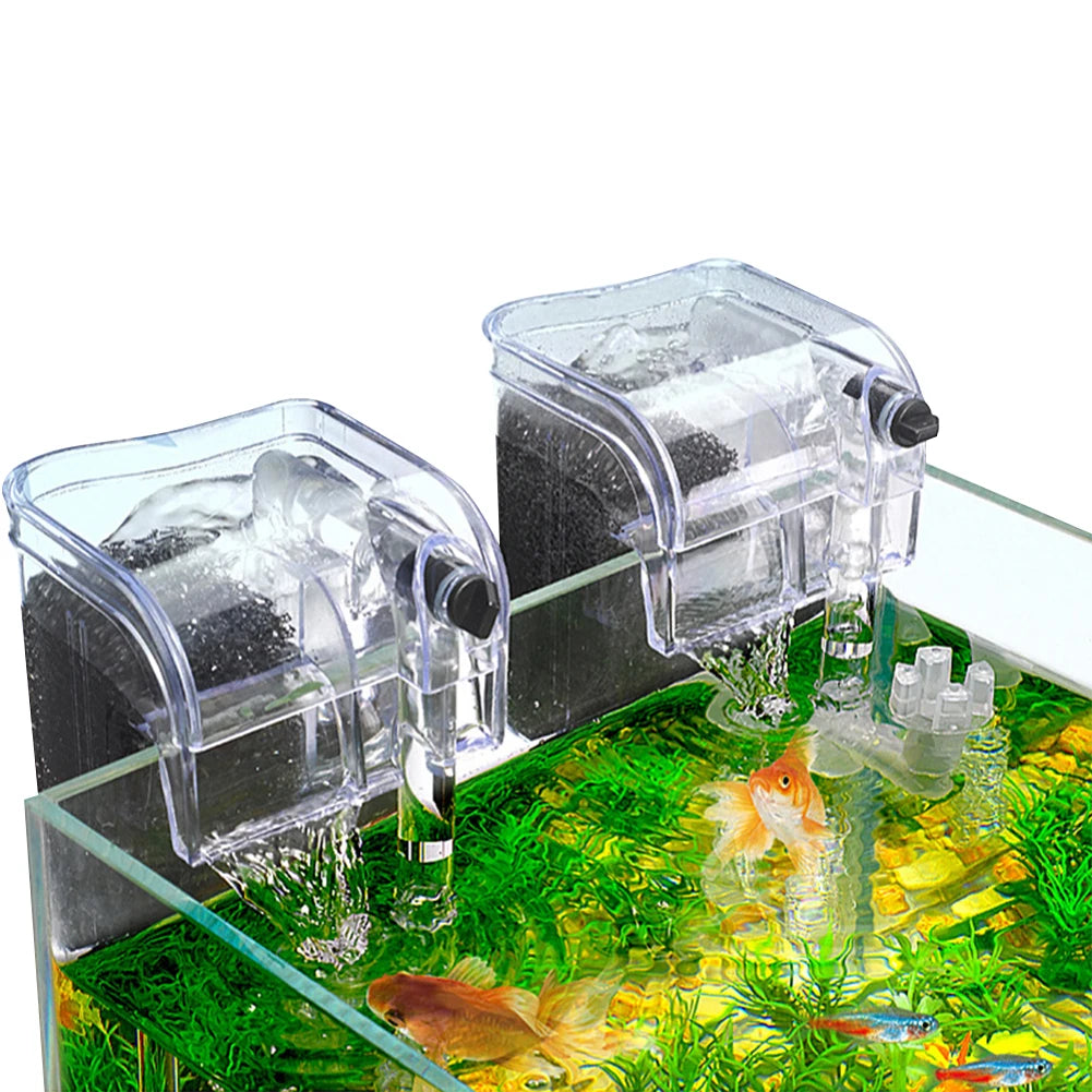 Fish Tank Suspended Filter Water Purifier Adjustable Water Flow Hang Up Filter Water Pump USB Plug In Fish Tank Accessories Qme