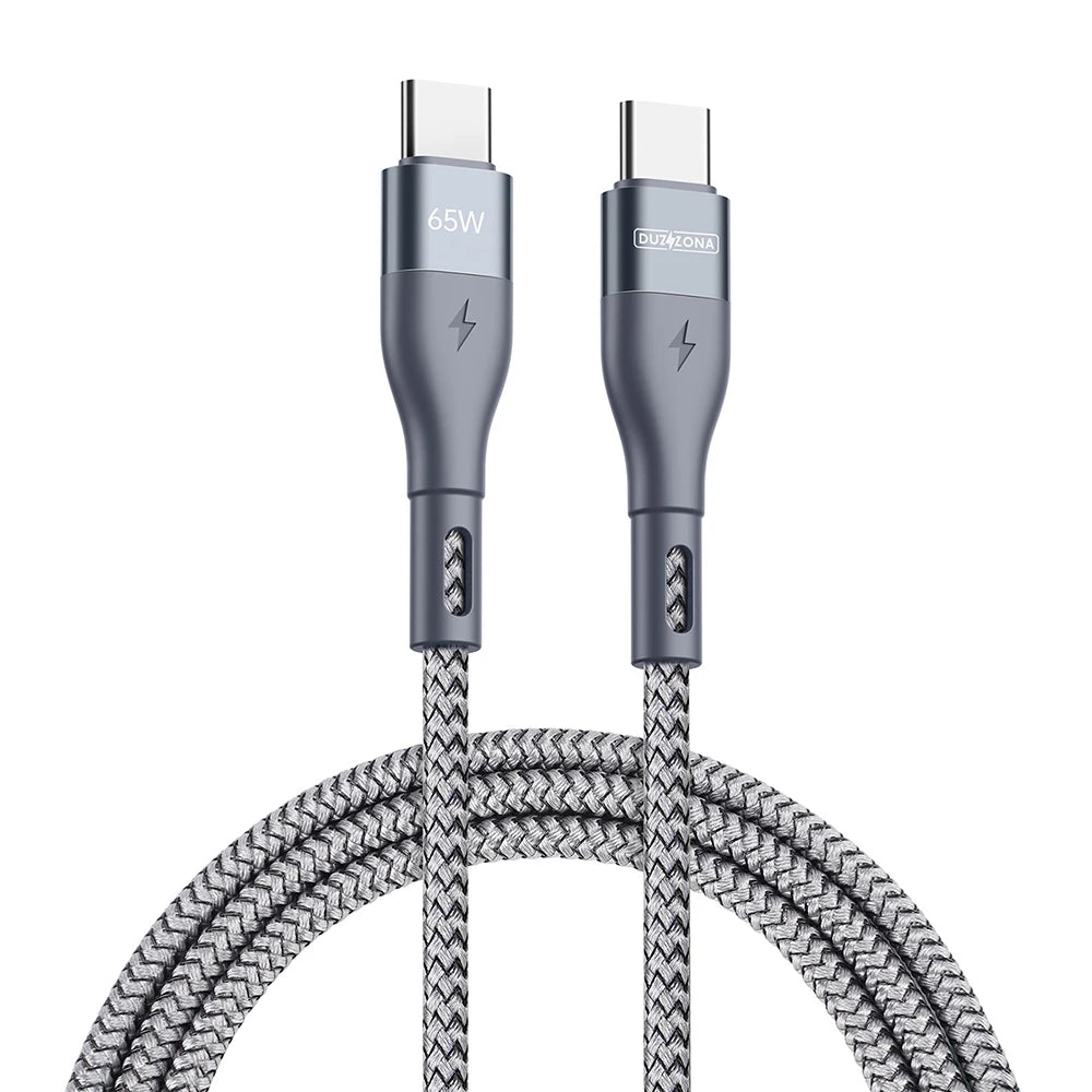 USB C To USB C Data Cable 65W PD Fast Charging Wire 1m/2m/3m Data Transmission Line For iPhone Samsung Quike Charging Data Cable Qme Grey 3m