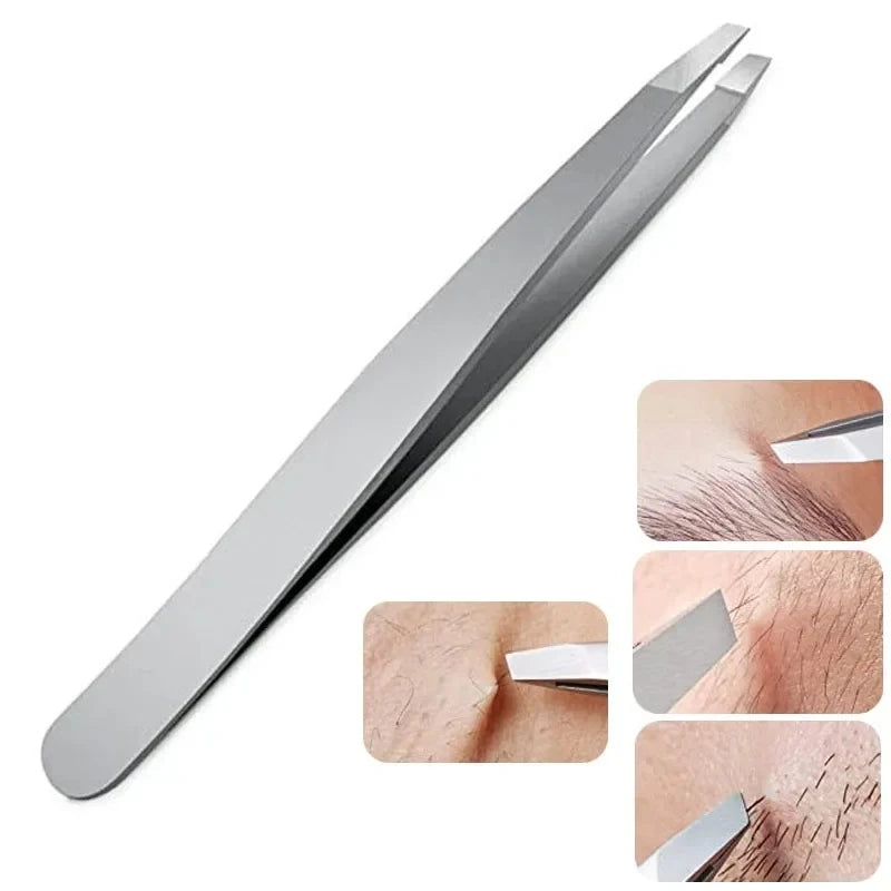 Hair Removal Makeup Tools Eyebrow Tweezer Stainless Steel Oblique Eye Qme