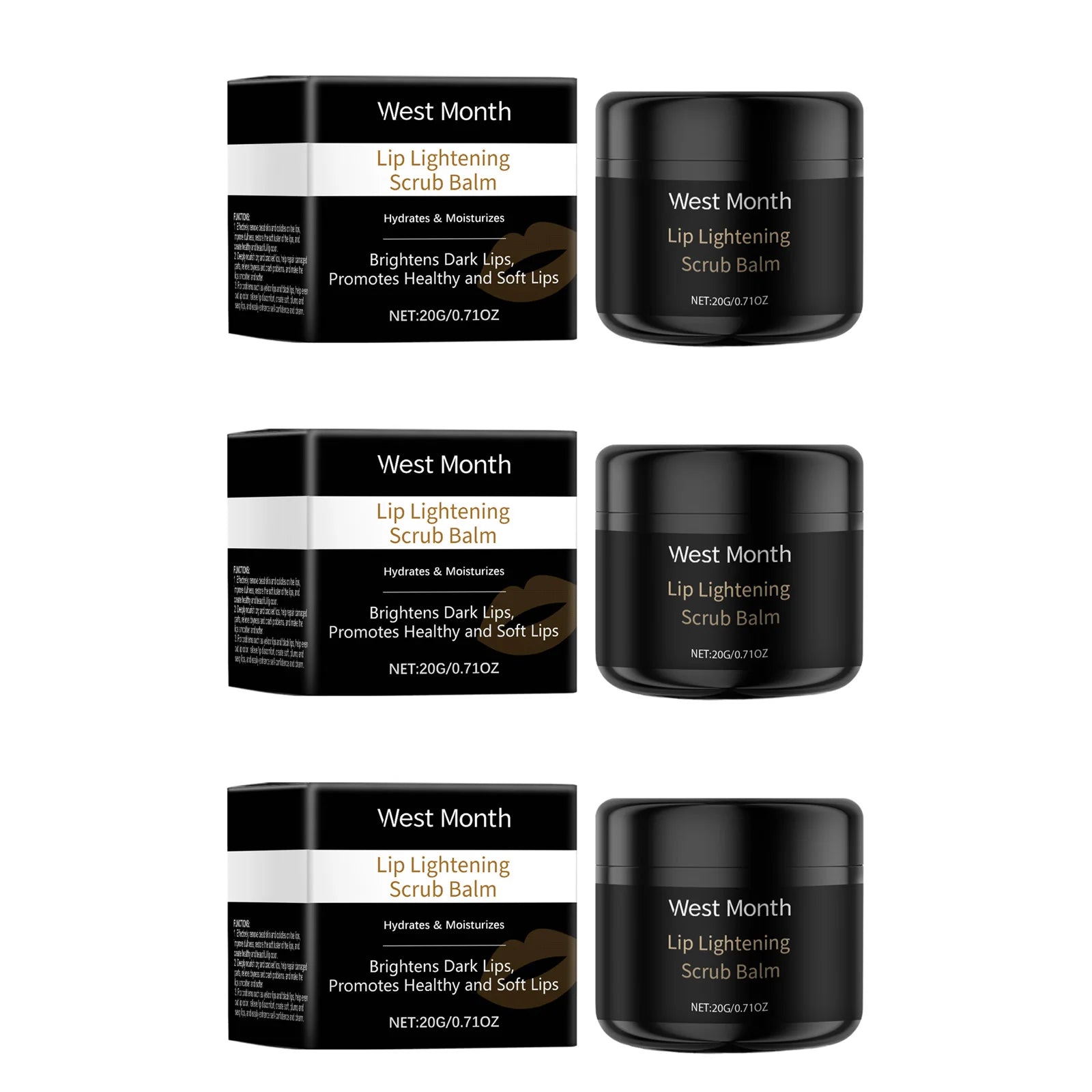 Lip Scrub Exfoliator Hyaluronic Acid Moisturizing Dead Skin Removal Fade Lip Lines Reduce Melanin Nourishing Chapped Lip Care Qme 3Pcs