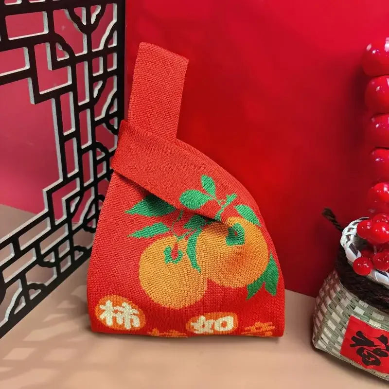 2026 Horse Year Cartoon Mascot Pony Knitted Bucket Bag Women Fashion