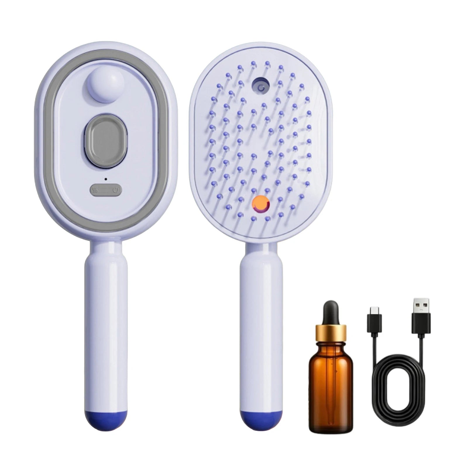 New Wet Electrics Hairbrush with Water Spray Rechargeable Steams Hair Straightener USB-C Charging for Both Long & Short Hairs Qme With essential oil 1