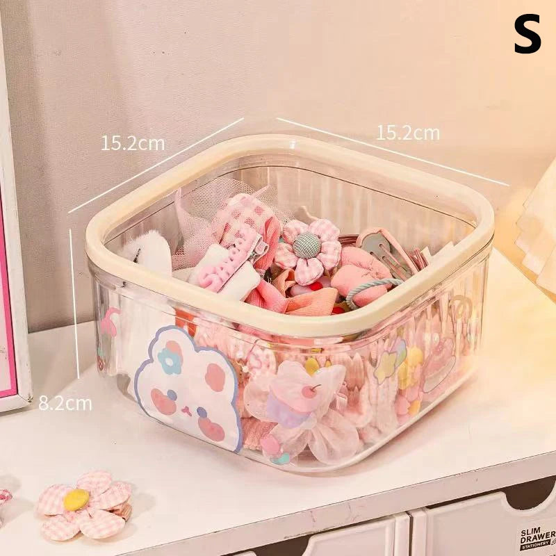Clear Accessories Organizer Box Multifunctional Storage Hair Ties Qme S