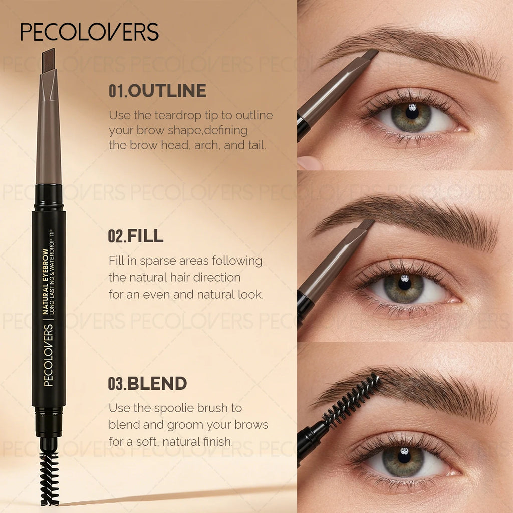Double-ended Eyebrow Pencil Fills Gaps Eyebrows Defines Waterproof Qme