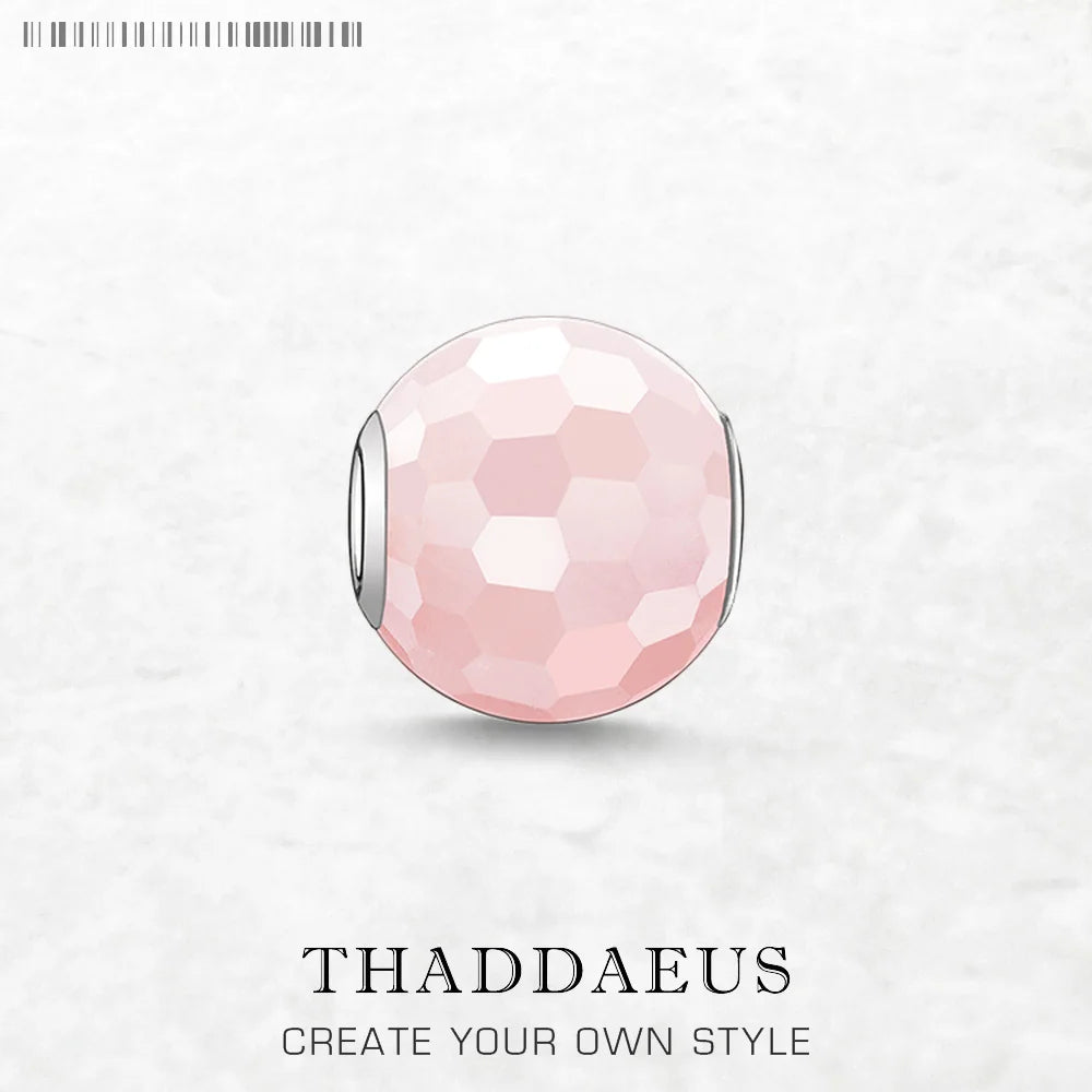 Pink Facted Beads 925 Sterling Silver Karma Jewelry Accessories Romantic Gift For Women Qme Default Title