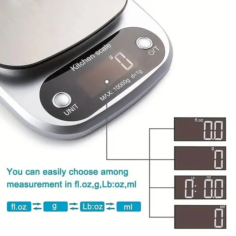 High Precision Kitchen Scale 10kg Electronic Jewelry Food Baking Scale Multifunction Measuring Tool Gram Scale Lcd Display Qme