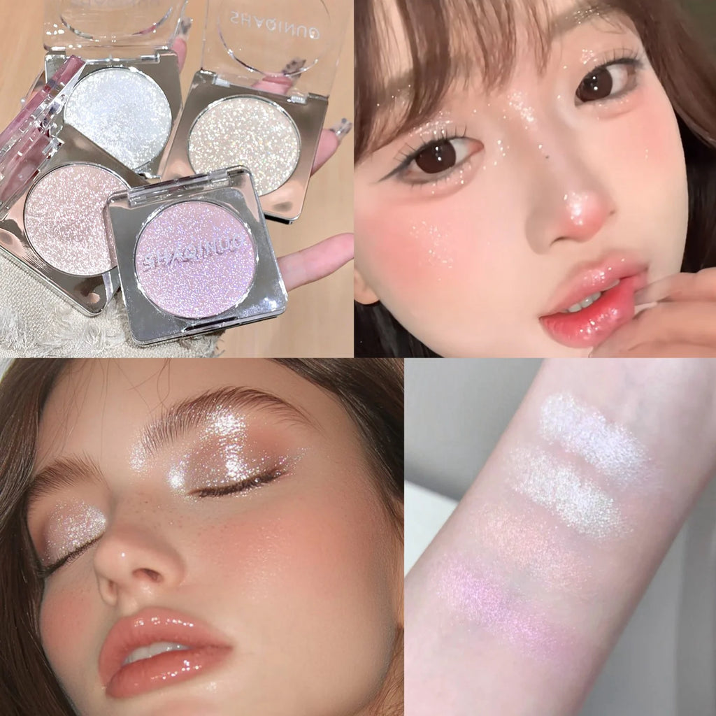 Monochrome Glitter Highlighter Contour Brighten Face Body Sparkle Shimmer High Gloss Mashed Potato Diamond High Light Palette Qme