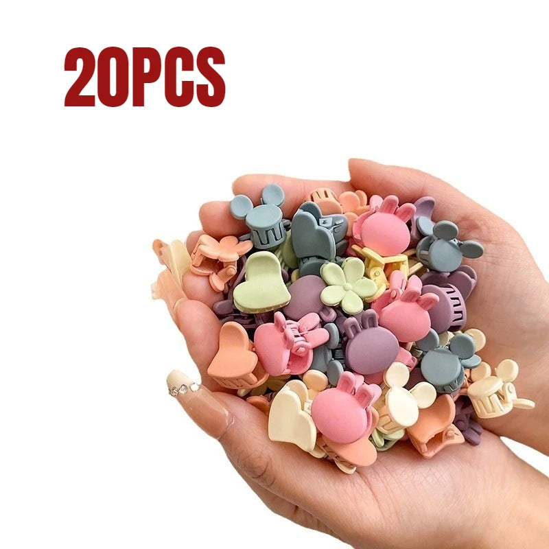 100/50/20 Sets of Mini Hair Clips, Cute Plastic Flower-shaped Hair Accessories, Pure Color Braids, Suitable for Teenagers, Girl Qme 20PCS