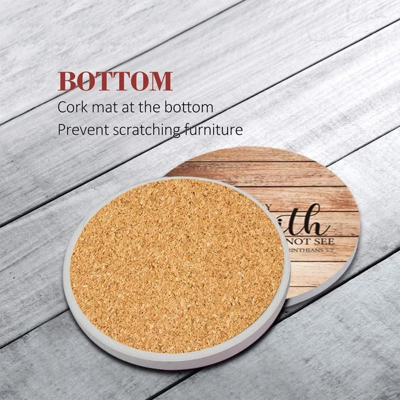 Ceramic Coasters Bible Verses 6 Absorbent Christian Drink Gifts Home Qme