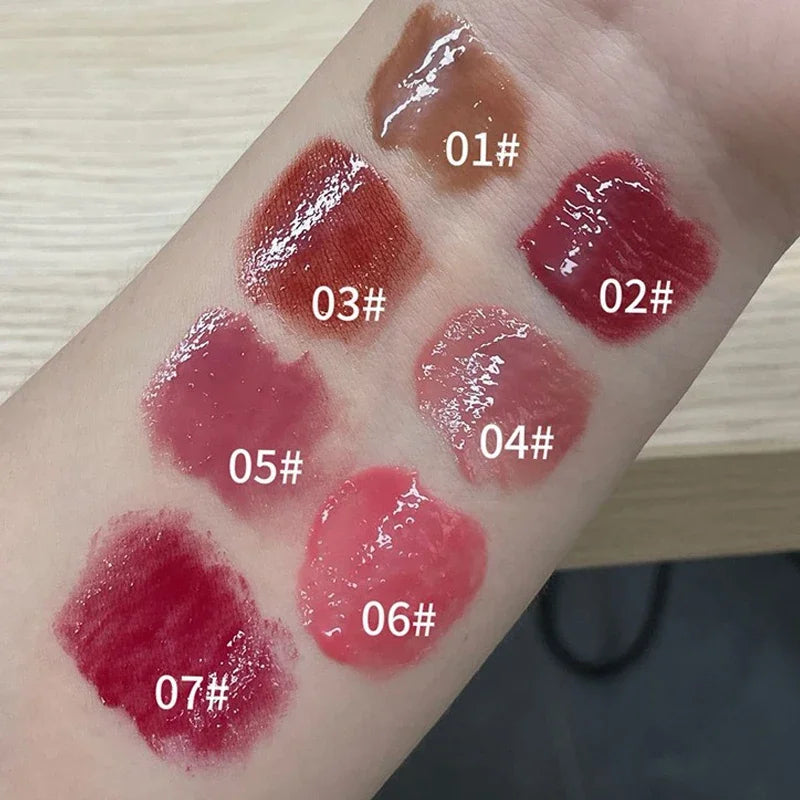 Strawberry Jelly Lipsticks Moisturizing Water Gloss Lip Stick Tint Mirror Clear Lip Gloss Non-Sticky Lips Makeup Korean Cosmetic Qme
