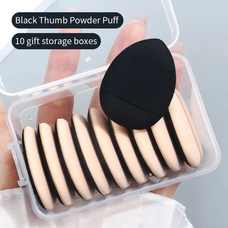 Mini Professional Cosmetic Cushion Puff Concealer Foundation Detail Qme Black 10pcs China Mainland