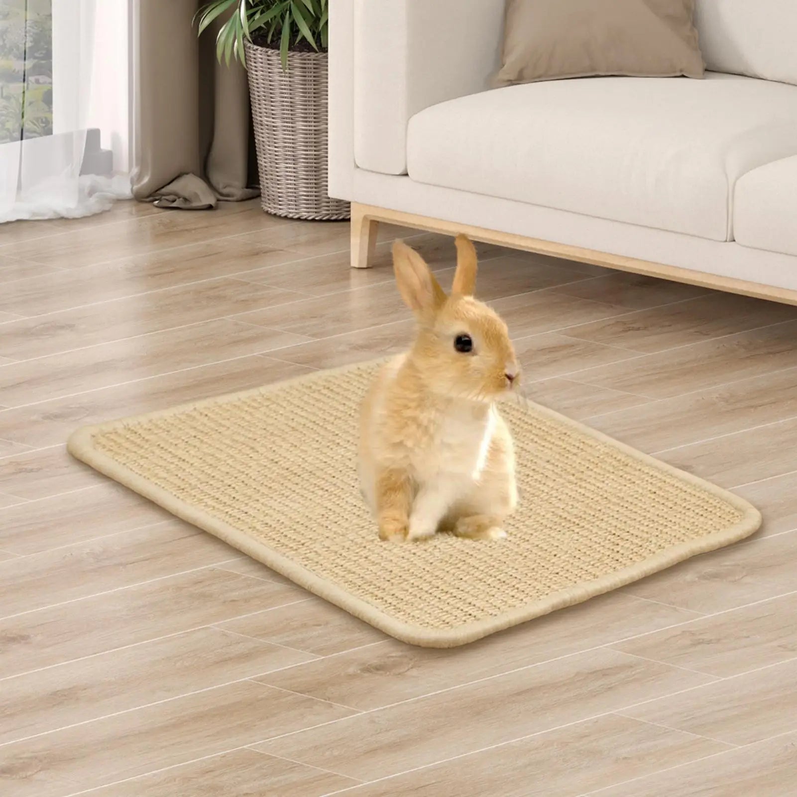Bunny Scratch Pad Animal Scratch Pad Bunny Scratcher Natural Chew Toys Board Pet Supplies Furniture Protector Bedding Cage Qme