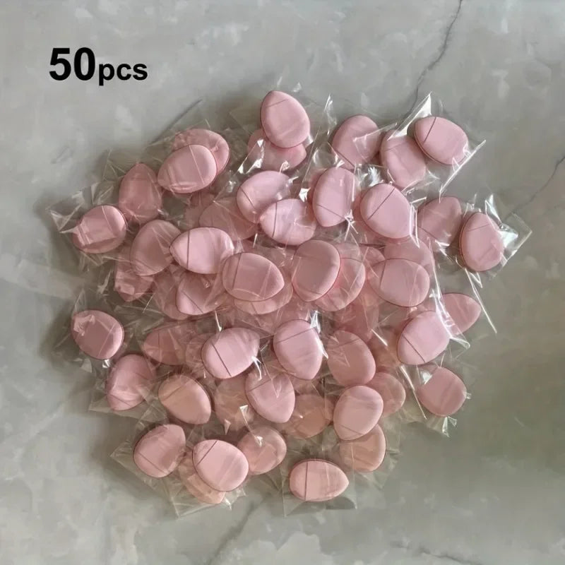 10 20 Mini Finger Puffs Soft Pink Multi-use Foundation Cream Powder Qme