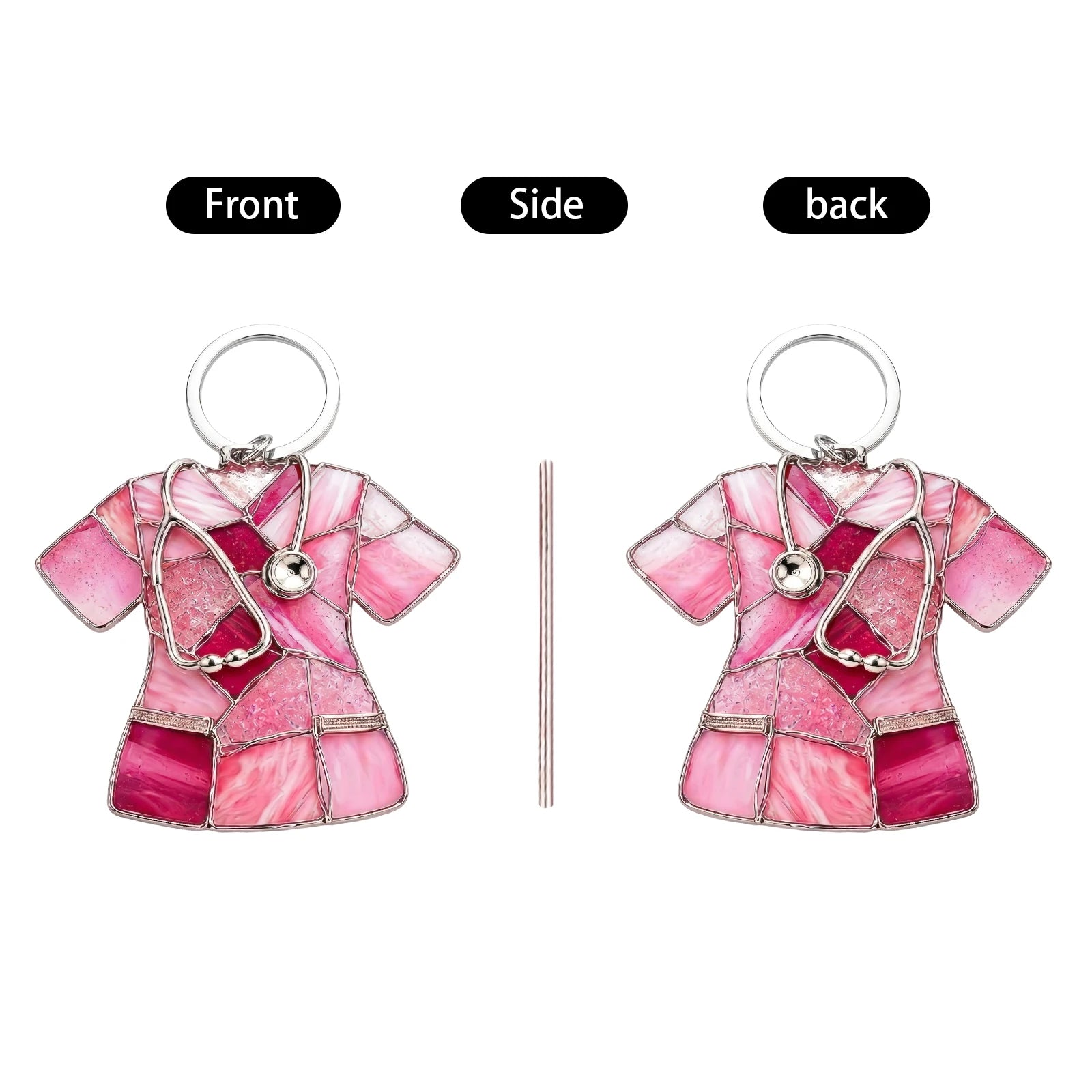 New 2D Flat Acrylic Nurse Uniform Pendant Car Keychain Tag Pendant Worker Creative Keychain Gift for Nurses Doctors Qme