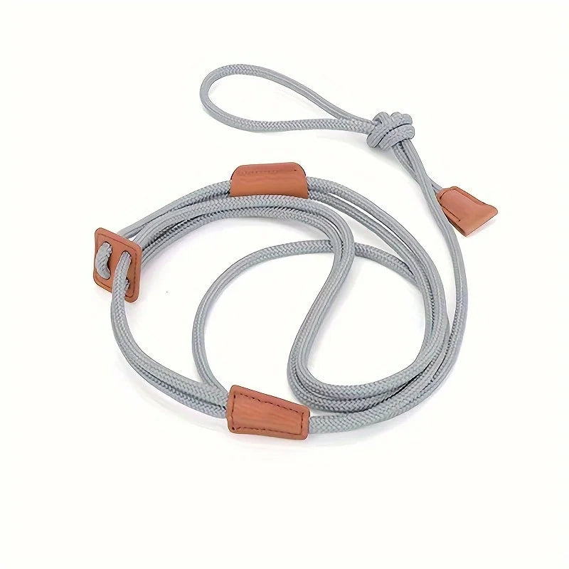 Integrated pet dog leash, nylon strap, adjustable dog chest strap, walking dog leash Qme GRAY