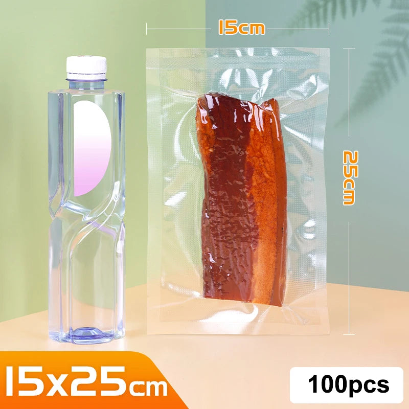 Storage Vacuum Packaging Bags Food Packing Bag Kitchen Sealer Thick Qme 15x25cm